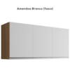 Armario Aereo 3 Portas 120cm Andreia Amendoa Branco REAJL Moveis