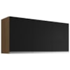 Armario Aereo 3 Portas 120cm Andreia Amendoa Preto REAJL Moveis