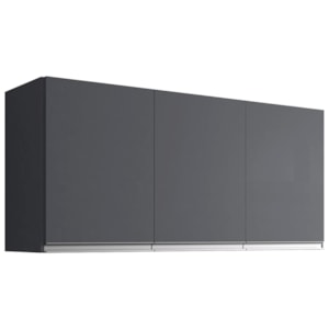 Armario Aereo 3 Portas 120cm Andreia Cinza REAJL Moveis