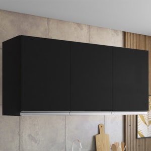 Armario Aereo 3 Portas 120cm Andreia Preto REAJL Moveis