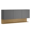 Armario Aereo 3 Portas 150 cm Line Gris Cp Freijo KTP