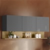 Armario Aereo 3 Portas 150 cm Line Gris Cp Freijo KTP