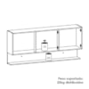 Armario Aereo 3 Portas 150 cm Line Gris Cp Freijo KTP