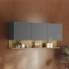 Armario Aereo 3 Portas 150 cm Line Gris Cp Freijo KTP