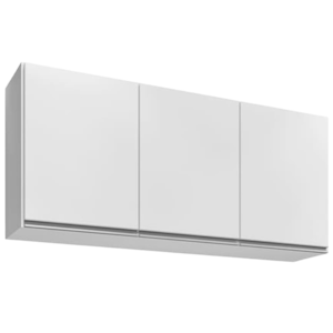 Armario Aereo 3 Portas BP 120 cm Valentia Branco Eratto Moveis