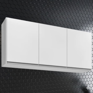 Armario Aereo 3 Portas BP 120 cm Valentia Branco Eratto Moveis