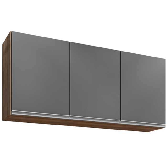 Armario Aereo 3 Portas BP Valentina 120 cm Freijo Grafite Eratto Moveis