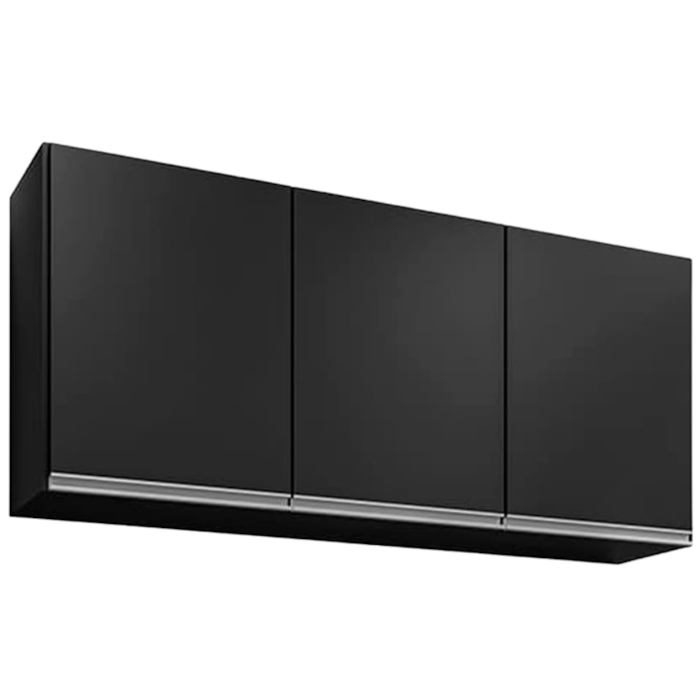 Armario Aereo 3 Portas BP Valentina 120 cm Preto Eratto Moveis