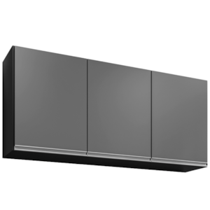 Armario Aereo 3 Portas BP Valentina 120 cm Preto Grafite Eratto Moveis