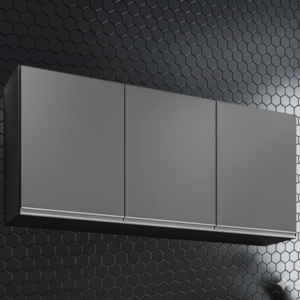 Armario Aereo 3 Portas BP Valentina 120 cm Preto Grafite Eratto Moveis