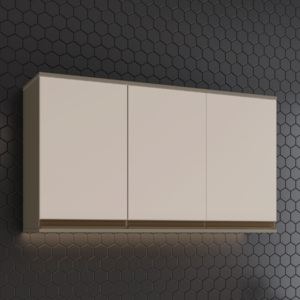 Armario Aereo 3 Portas MDF 120 cm Connect C56 Duna Cristal Henn