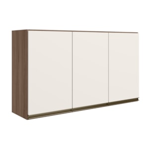 Armario Aereo 3 Portas MDF 120 cm Kali 12197 Carvalho Toq Off White Cetim Nicioli Armario Aereo 3 Portas MDF 120 cm Kali 12197 Carvalho Toq Off White Cetim Nicioli