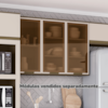 Armario Aereo 3 Portas Vidro MDF 120 cm Connect C80 Duna Cristal Henn