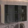 Armario Aereo 3 Portas Vidro MDF 120 cm Kali 1219712 Bianco TOQ Nicioli