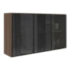 Armario Aereo 3 Portas Vidro MDF 120 cm Kali 1219712 Carvalho TOQ Nicioli