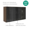 Armario Aereo 3 Portas Vidro MDF 120 cm Kali 1219712 Carvalho TOQ Nicioli