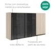 Armario Aereo 3 Portas Vidro MDF 120 cm Kali 1219717 Nicioli Bianco Toq