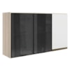 Armario Aereo 3 Portas Vidro MDF 120 cm Kali 1219717 Nicioli Bianco Toq Branco