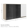 Armario Aereo 3 Portas Vidro MDF 120 cm Kali 1219717 Nicioli Bianco Toq Branco