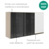 Armario Aereo 3 Portas Vidro MDF 120 cm Kali 1219717 Nicioli Bianco Toq Branco
