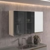 Armario Aereo 3 Portas Vidro MDF 120 cm Kali 1219717 Nicioli Bianco Toq Branco