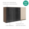 Armario Aereo 3 Portas Vidro MDF 120 cm Kali 1219717 Nicioli Carvalho Toq Bianco