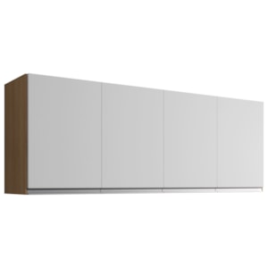 Armario Aereo 4 Portas 150cm Andreia Amendoa Branco REAJL Moveis