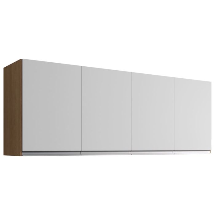 Armario Aereo 4 Portas 150cm Andreia Amendoa Branco REAJL Moveis