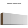 Armario Aereo 4 Portas 150cm Andreia Amendoa Branco REAJL Moveis