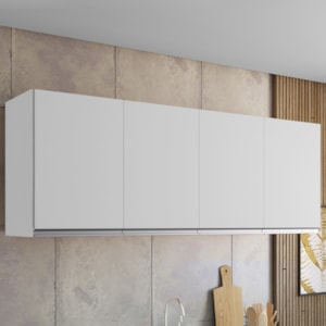 Armario Aereo 4 Portas 150cm Andreia Branco REAJL Moveis