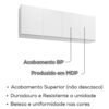 Armario Aereo 4 Portas BP 160 cm Lavinia Branco Eratto Moveis