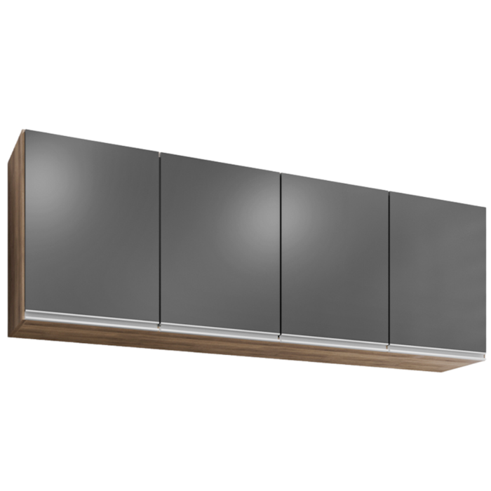 Armario Aereo 4 Portas BP Lavinia 160 cm Freijo Grafite Eratto Moveis