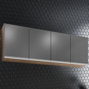 Armario Aereo 4 Portas BP Lavinia 160 cm Freijo Grafite Eratto Moveis