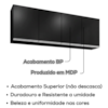 Armario Aereo 4 Portas BP Lavinia 160 cm Preto Eratto Moveis