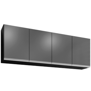 Armario Aereo 4 Portas BP Lavinia 160 cm Preto Grafite Eratto Moveis