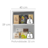 Armario Aereo 40 cm 1 Porta Evidence Branco POLIMAN