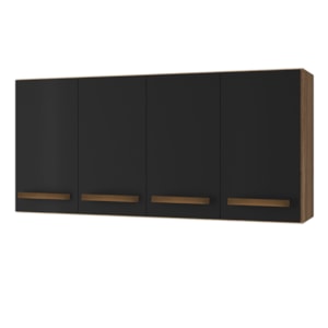 Armario Aereo 4P 120 cm Mara Savana Preto Mobbs