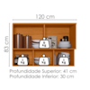 Armario Aereo 5 Portas 120 cm MDF Bari POLIMAN