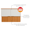 Armario Aereo 5 Portas 120 cm MDF Bari POLIMAN