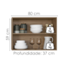 Armario Aereo 80 cm 2 Portas Etna Carvalho Oak Off White POLIMAN