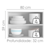 Armario Aereo 80 cm 2 Portas Evidence Branco POLIMAN