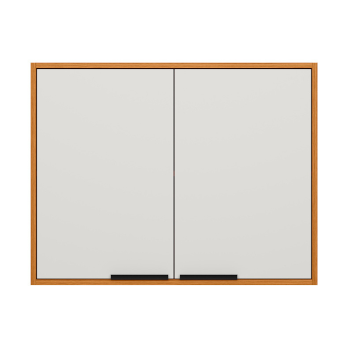Armario Aereo 80 cm 2 Portas Ravena Freijo Off Acetinado POLIMAN