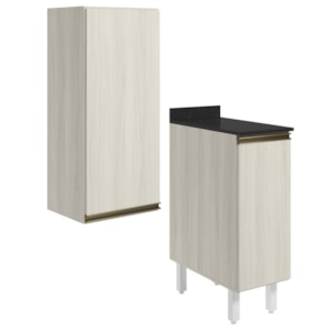 Armario Aereo Balcao 1 Porta 30cm MDF Kali Bianco Toq Bianco Toq Nicioli