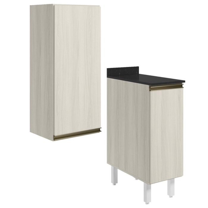 Armario Aereo Balcao 1 Porta 30cm MDF Kali Bianco Toq Bianco Toq Nicioli