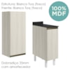 Armario Aereo Balcao 1 Porta 30cm MDF Kali Bianco Toq Bianco Toq Nicioli