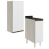 Armario Aereo Balcao 1 Porta 30cm MDF Kali Bianco Toq Branco Uv Nicioli