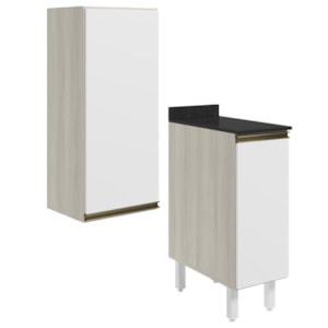 Armario Aereo Balcao 1 Porta 30cm MDF Kali Bianco Toq Branco Uv Nicioli