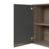 Armario Aereo Balcao 1 Porta 30cm MDF Kali Carvalho Toq Chumbo Nicioli