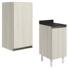Armario Aereo Balcao 1 Porta 40cm MDF Kali Bianco Toq Bianco Toq Nicioli