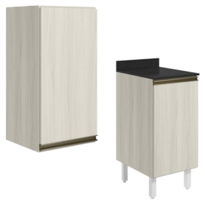 Armario Aereo Balcao 1 Porta 40cm MDF Kali Bianco Toq Bianco Toq Nicioli